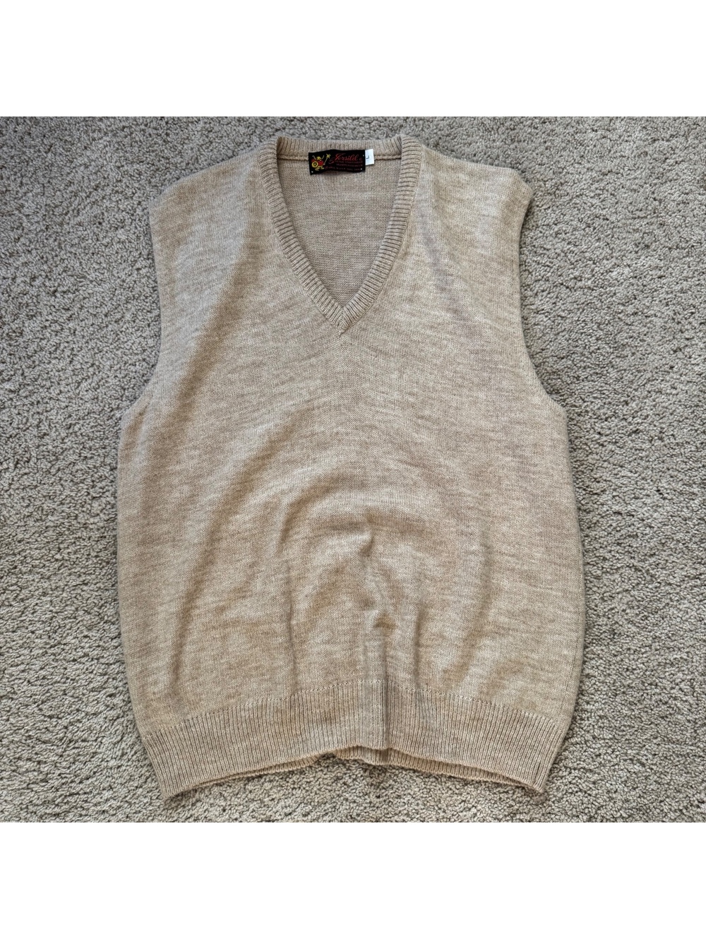 vintage 70s/80s Jersild knit khaki sweater made in usa men’s L